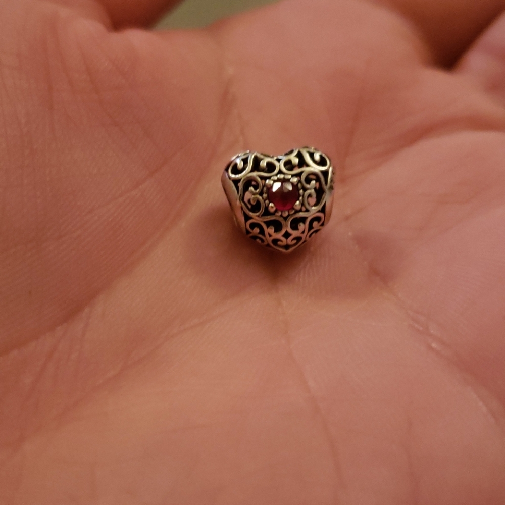 Ruby heart  Pandora charm